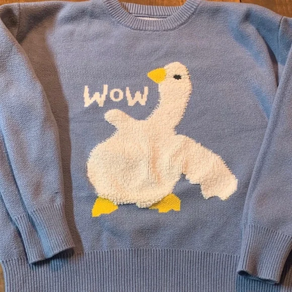 Wow Goose Blue Sweater - Picture 1 of 1